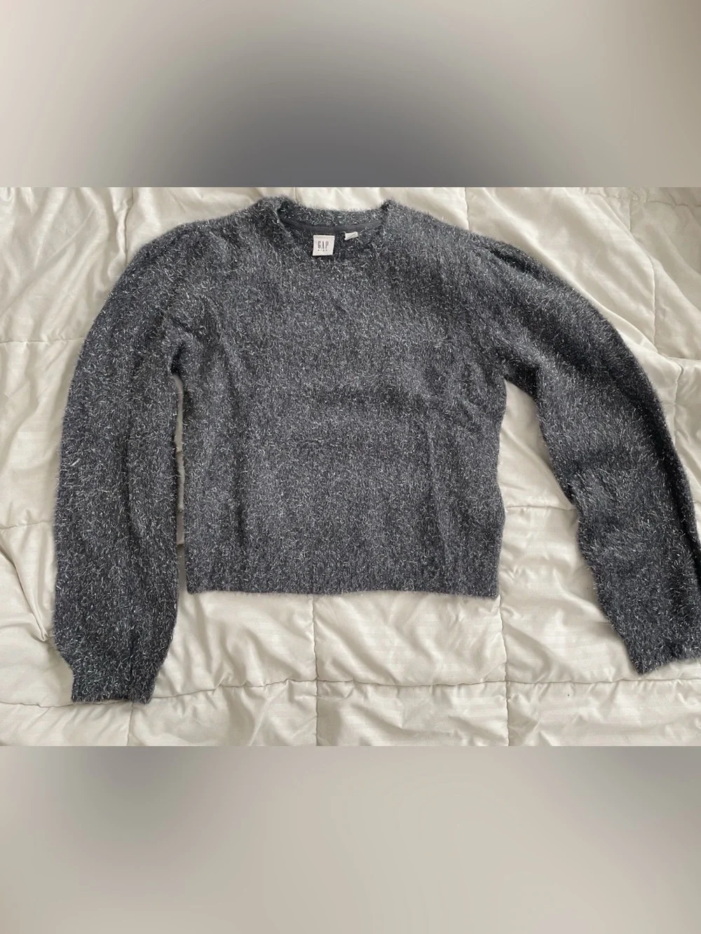 Gap Kids Sweater Girls Gray Metallic Shiny Size XXL